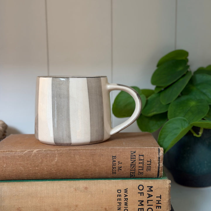 Washed Striped Koko Mug in Grey