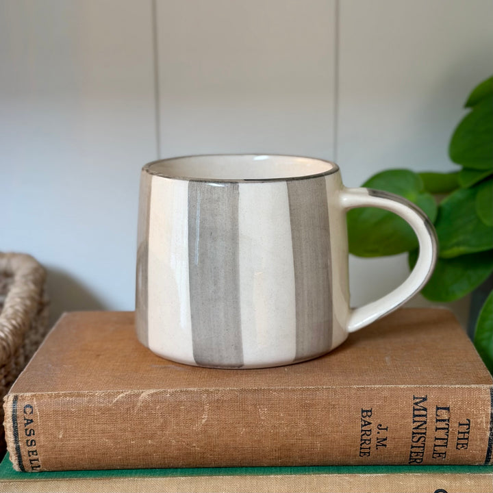 Washed Striped Koko Mug in Grey