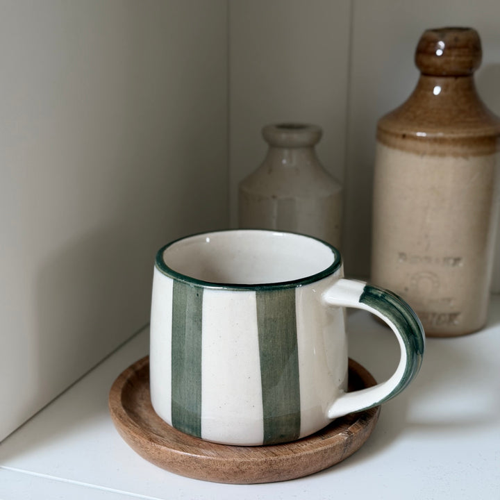 Washed Striped Koko Mug in Forest