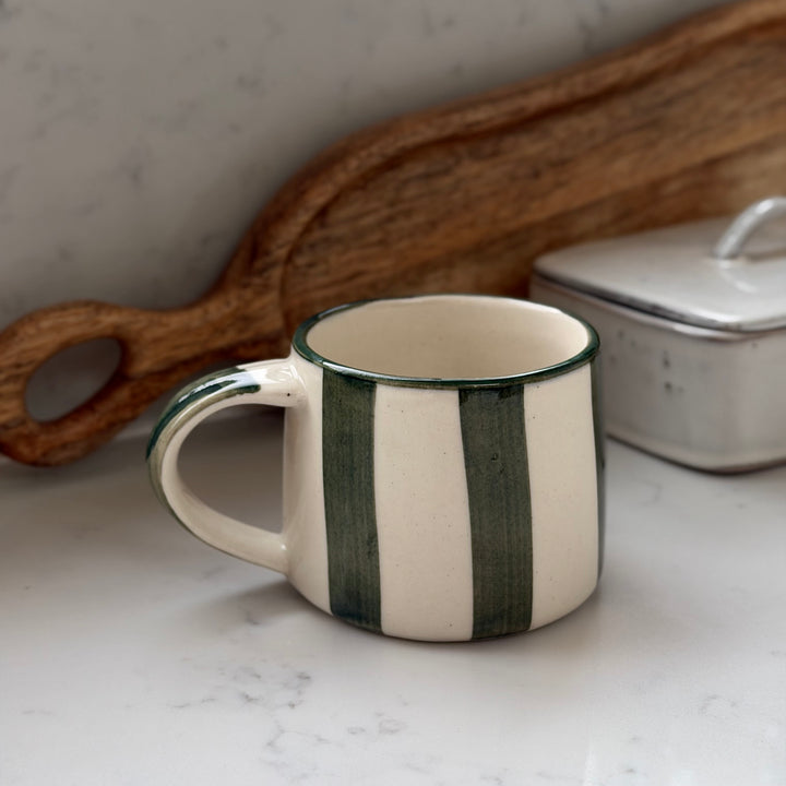Washed Striped Koko Mug in Forest