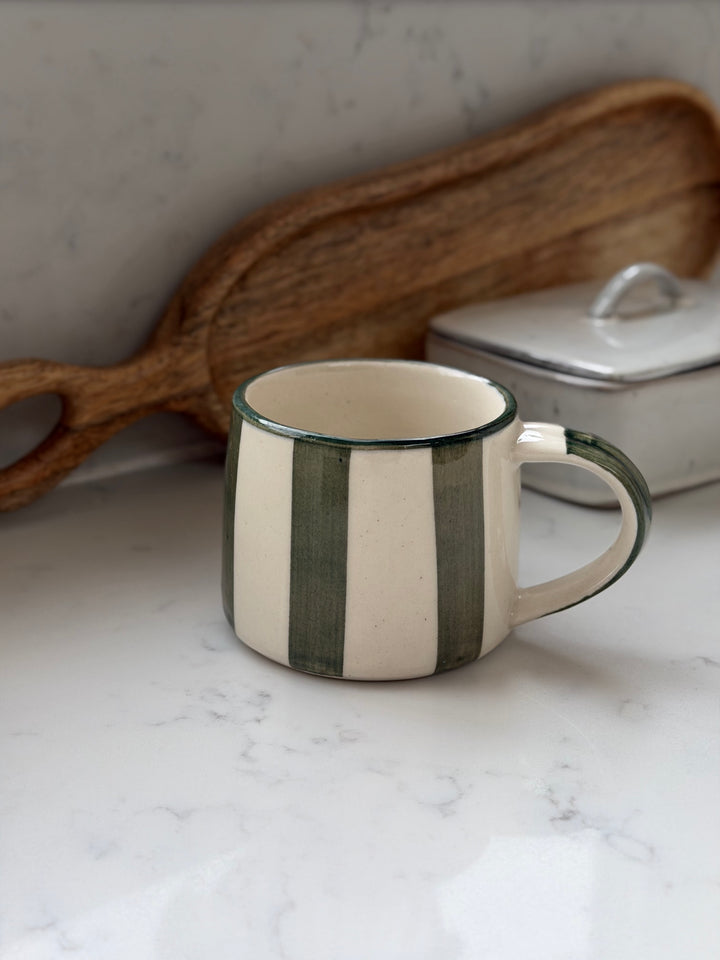 Washed Striped Koko Mug in Forest