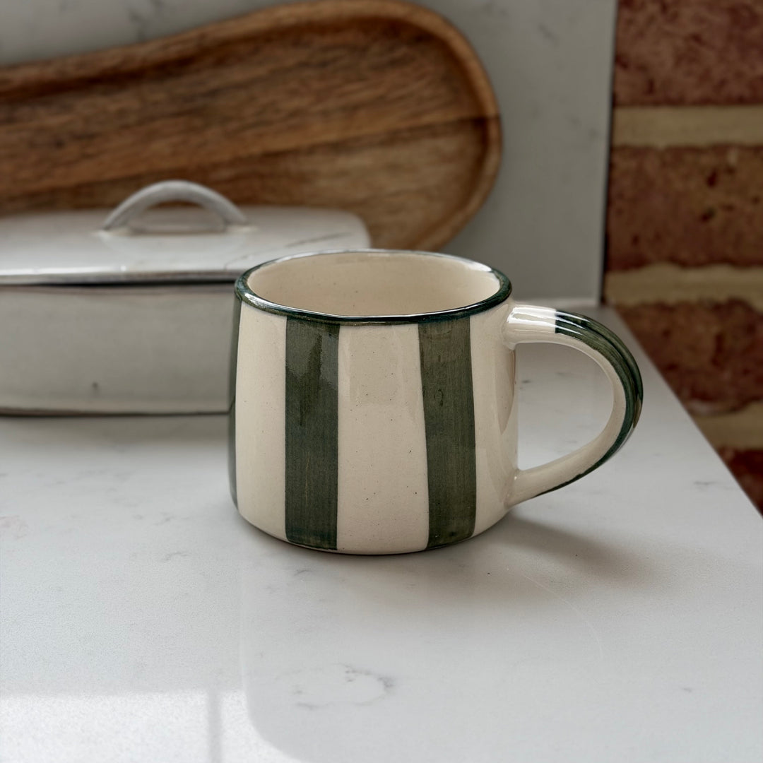 Washed Striped Koko Mug in Forest