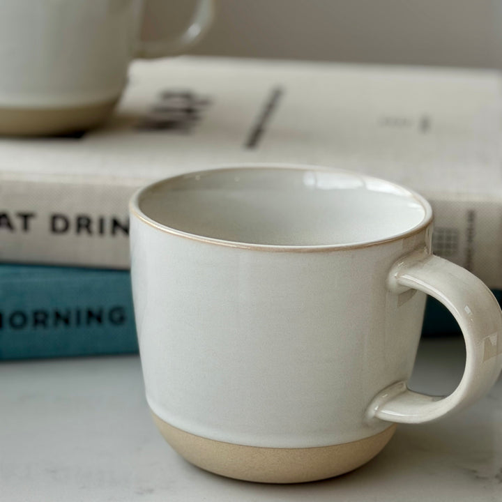 Set Of 2 Mugs - White &amp; Natural