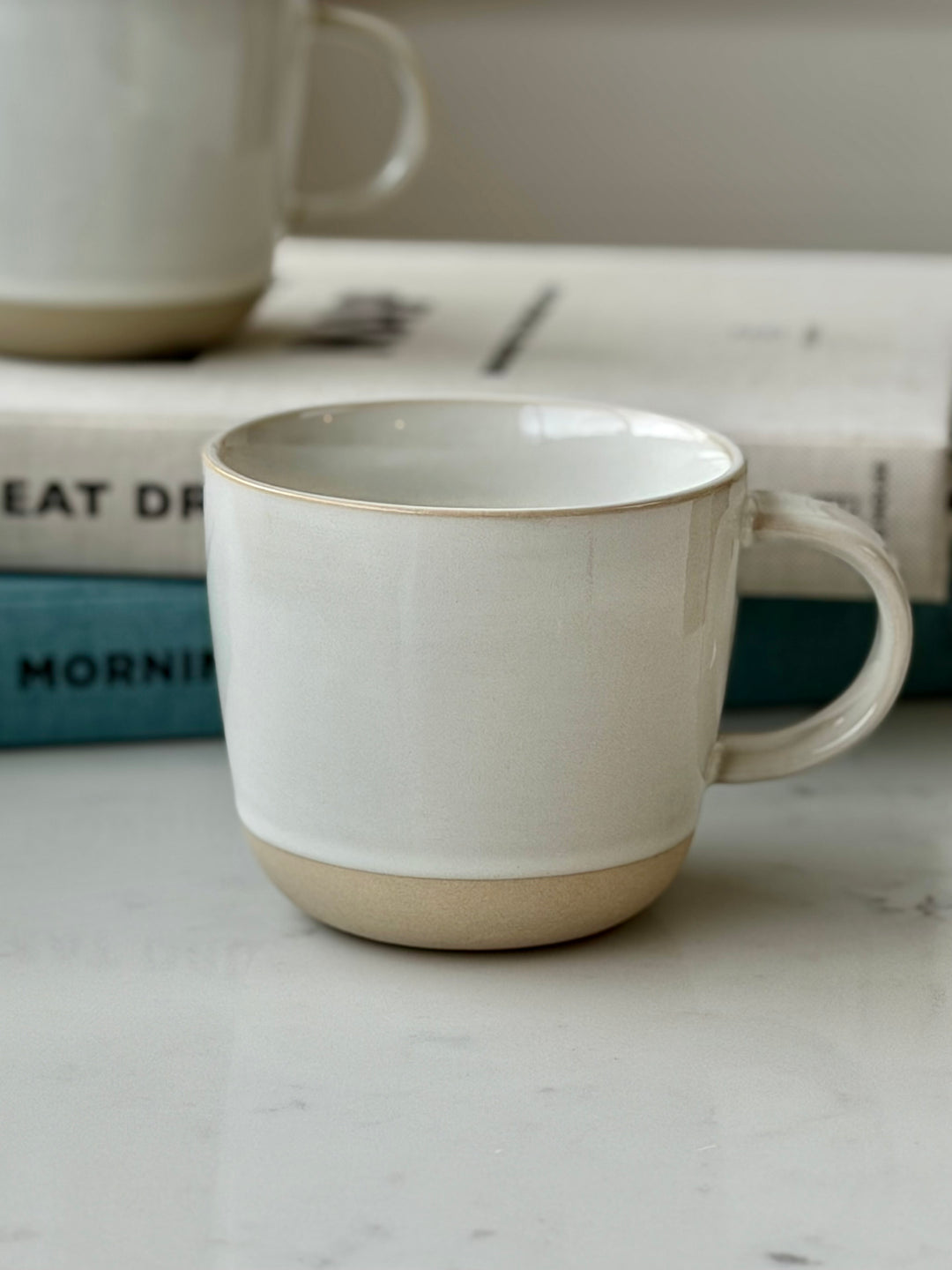 Set Of 2 Mugs - White &amp; Natural