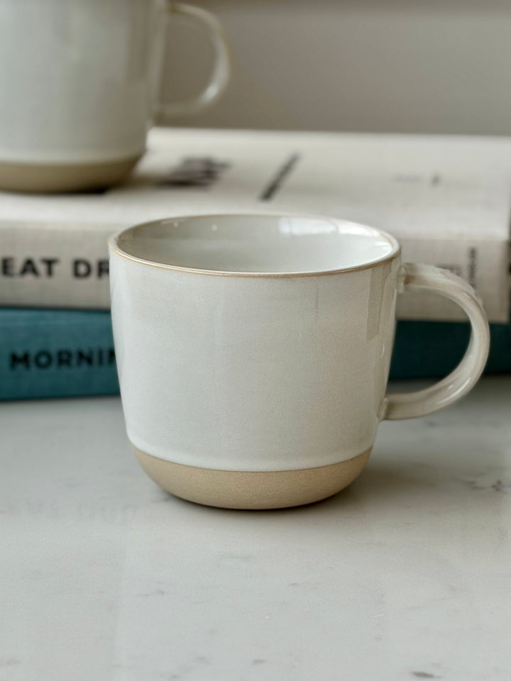 Set Of 2 Mugs - White &amp; Natural
