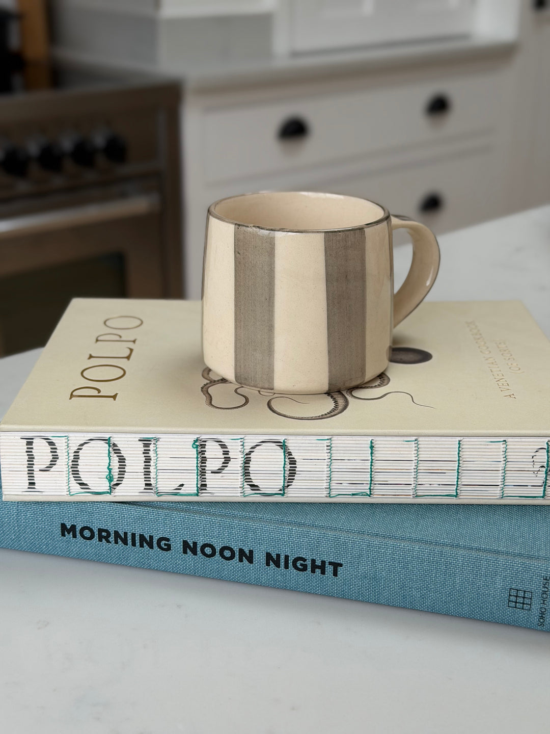 Washed Striped Koko Mug in Grey