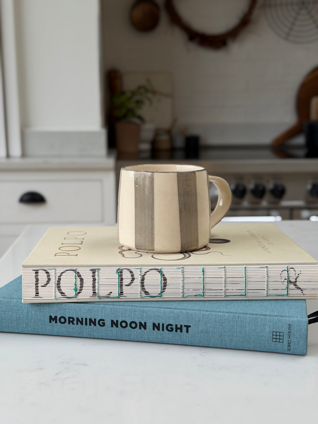 Washed Striped Koko Mug in Grey