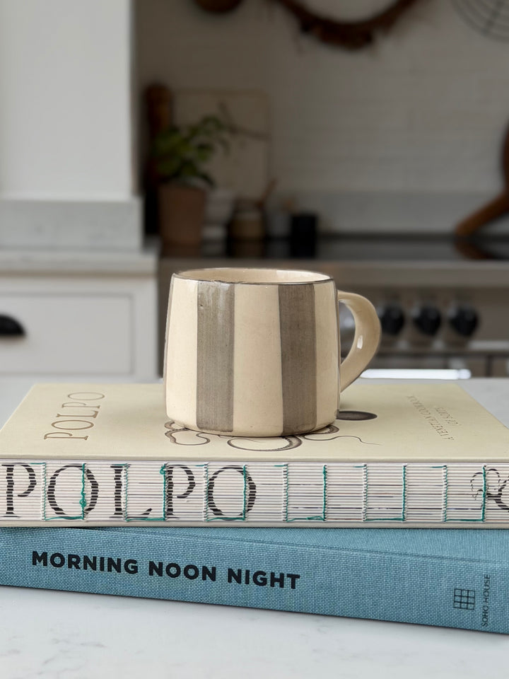 Washed Striped Koko Mug in Grey