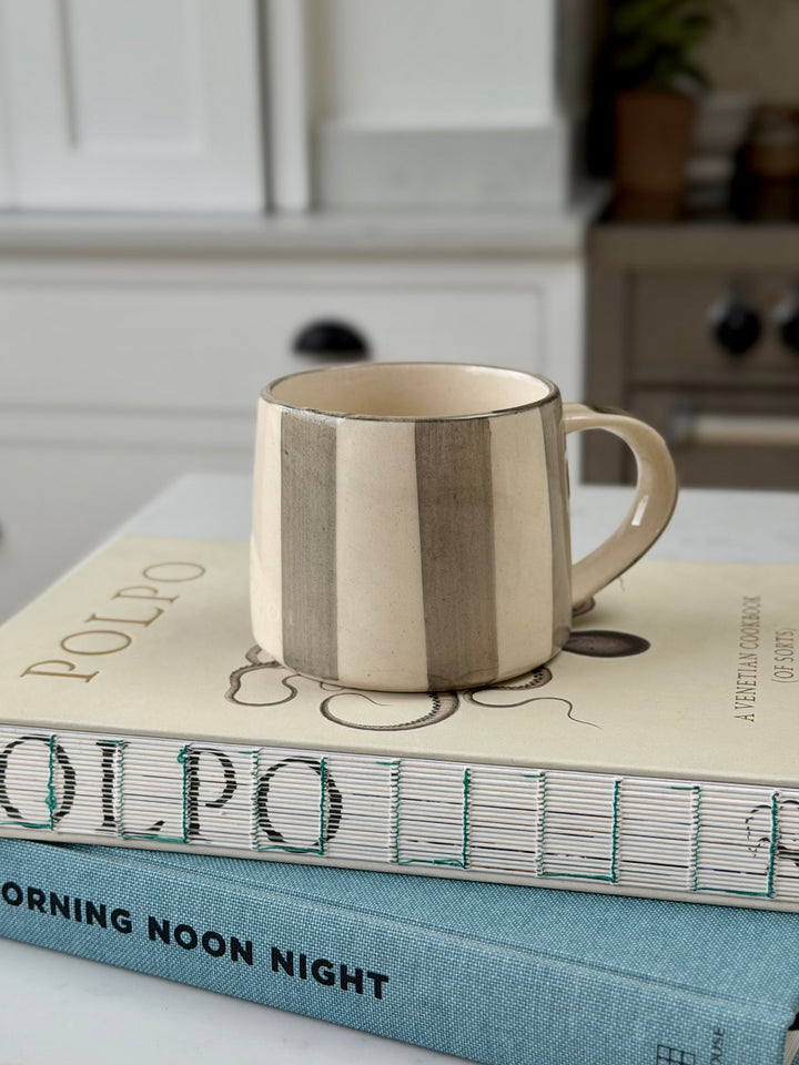 Washed Striped Koko Mug in Grey