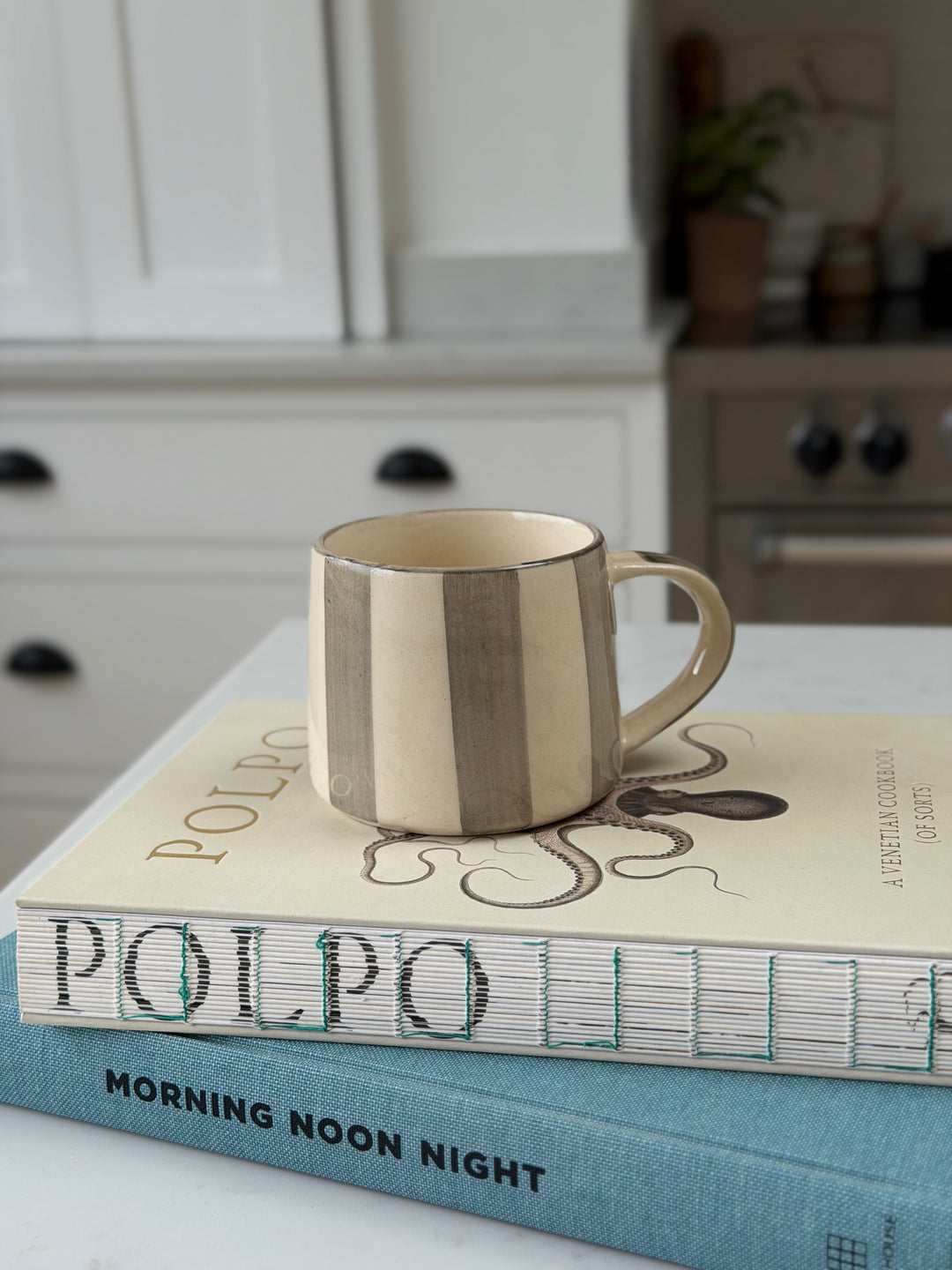 Washed Striped Koko Mug in Grey