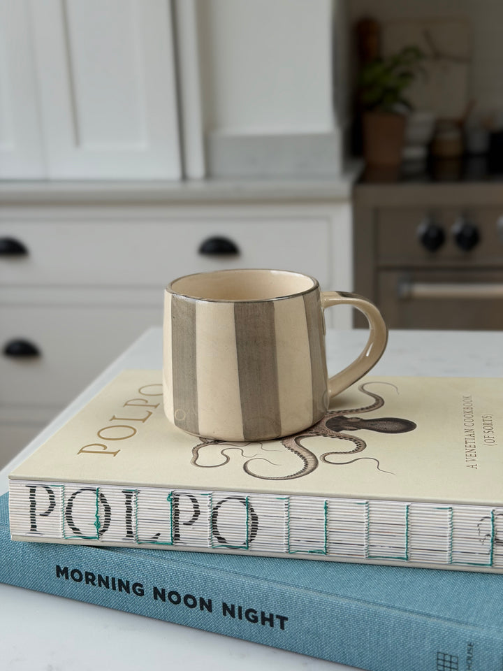 Washed Striped Koko Mug in Grey