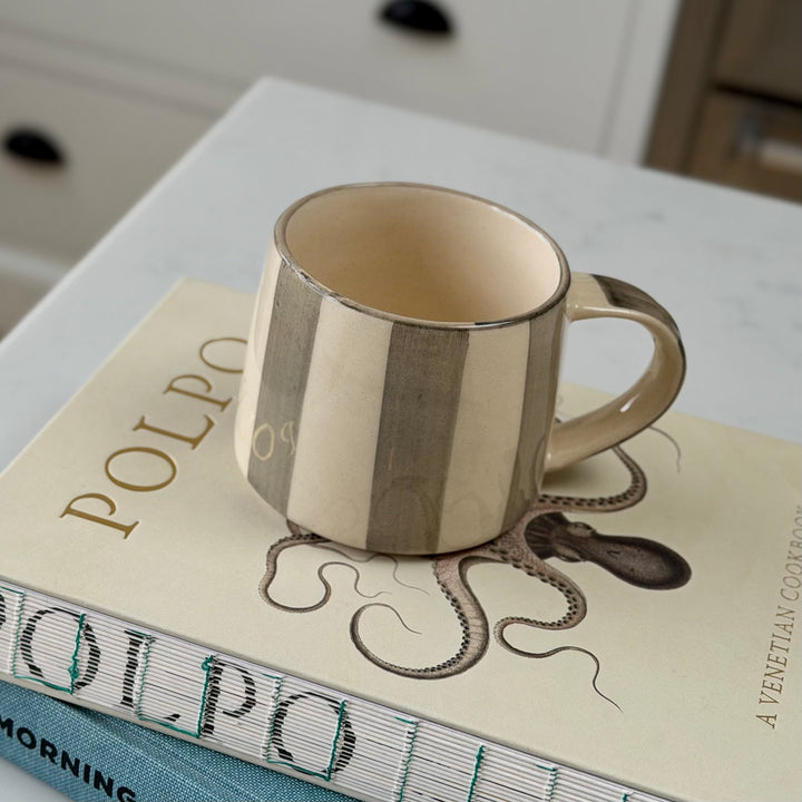 Washed Striped Koko Mug in Grey