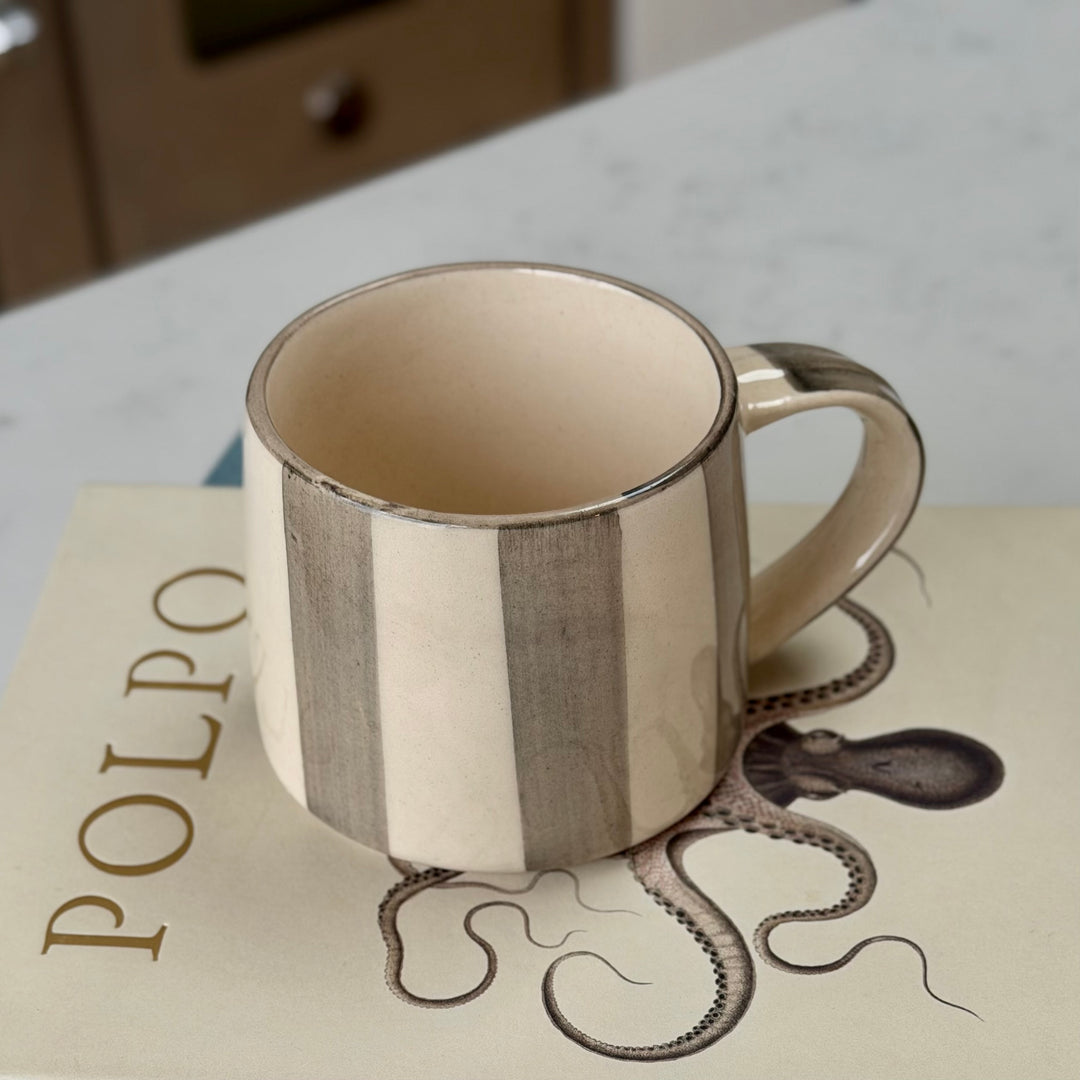 Washed Striped Koko Mug in Grey