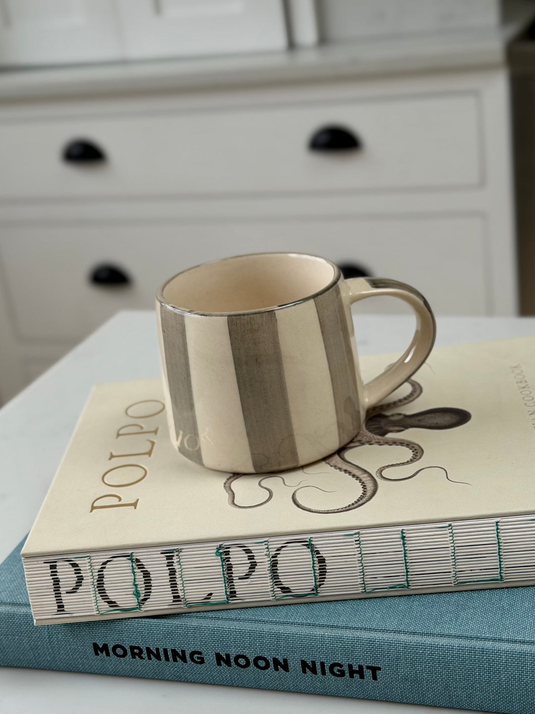 Washed Striped Koko Mug in Grey