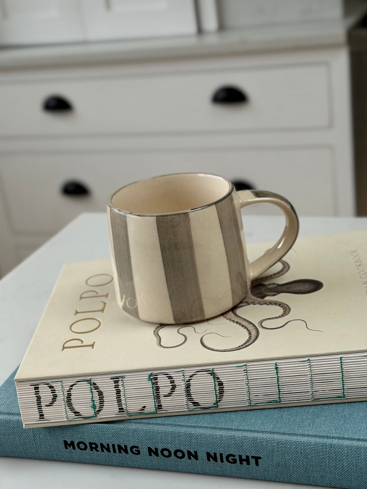 Washed Striped Koko Mug in Grey