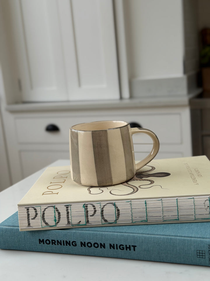 Washed Striped Koko Mug in Grey