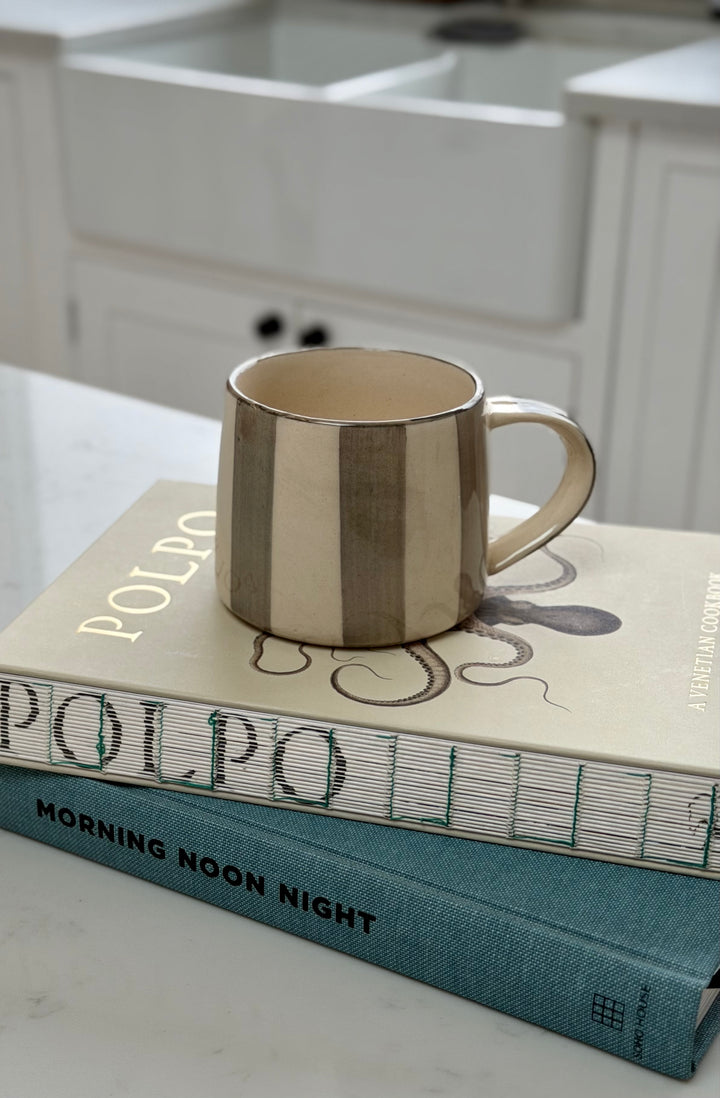 Washed Striped Koko Mug in Grey