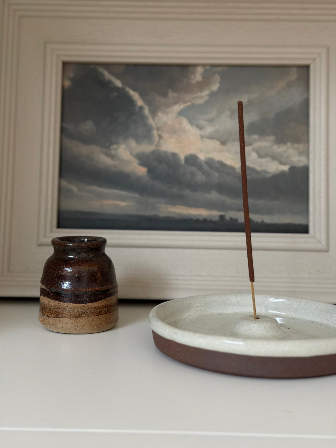Ceramic Incense Holder With Incense Sticks