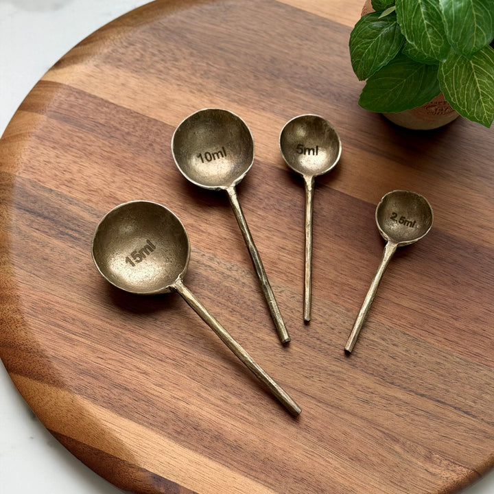 Antique Style Brass Measuring Spoons - Set of 4