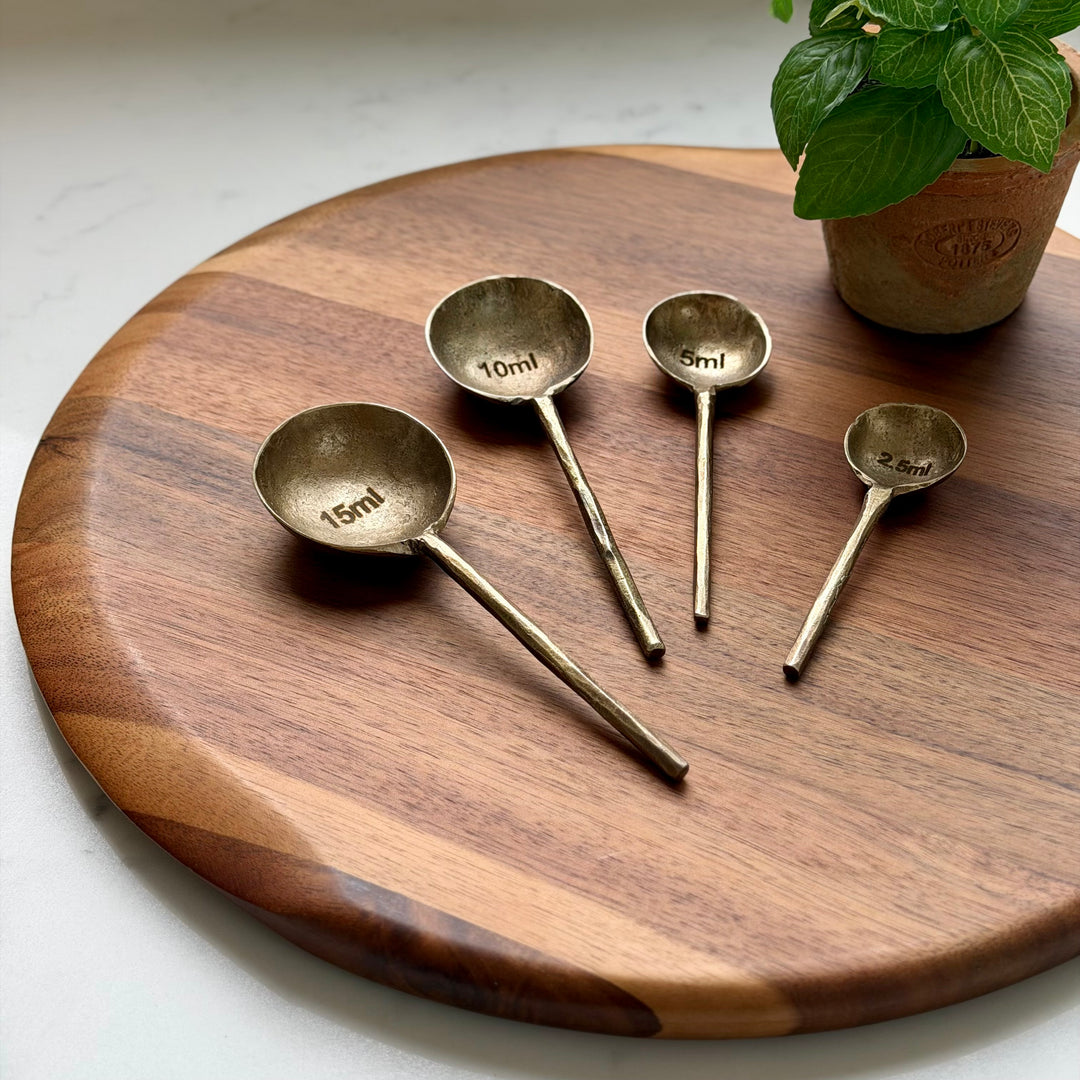 Antique Style Brass Measuring Spoons - Set of 4