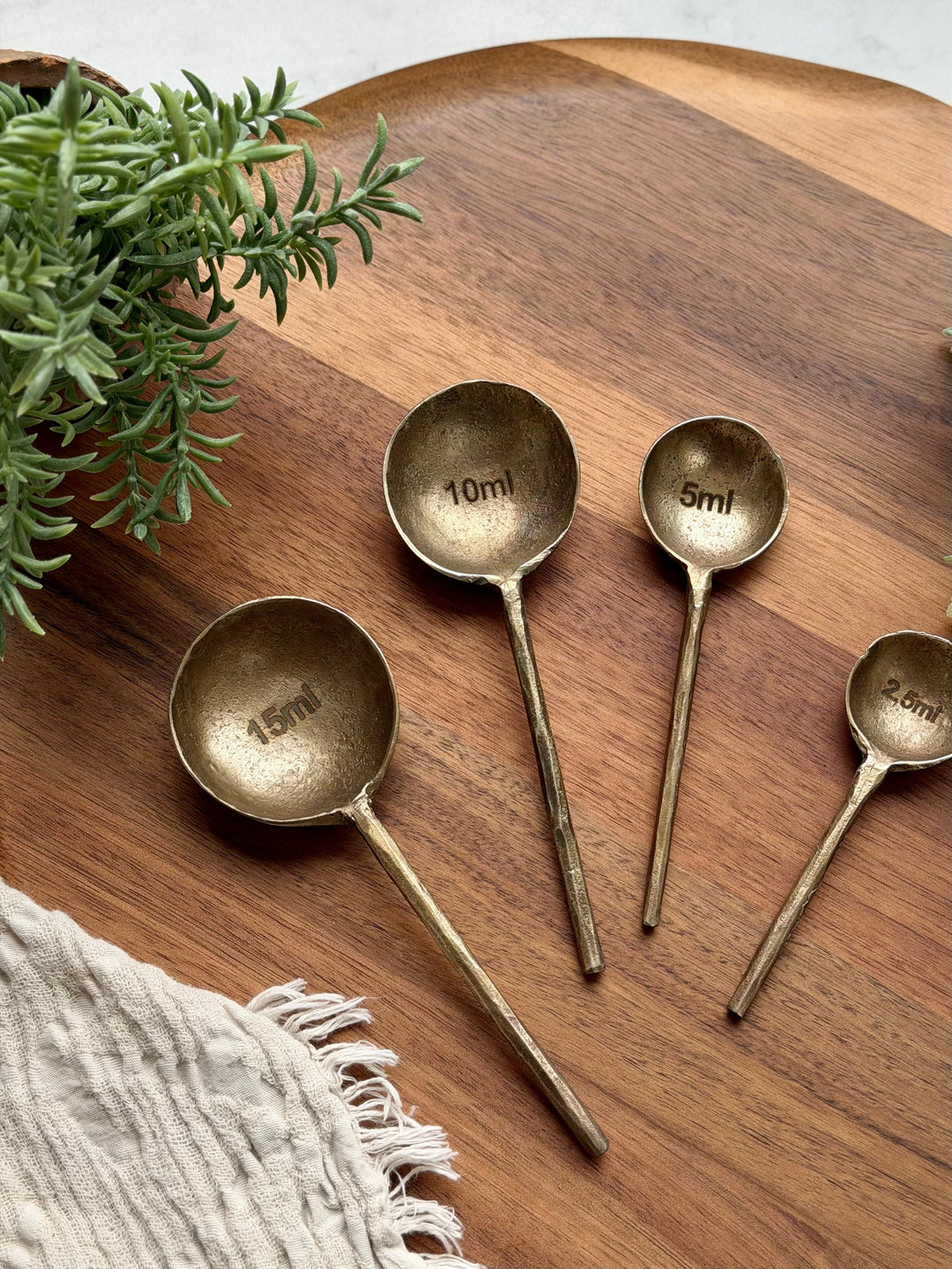 Antique Style Brass Measuring Spoons - Set of 4