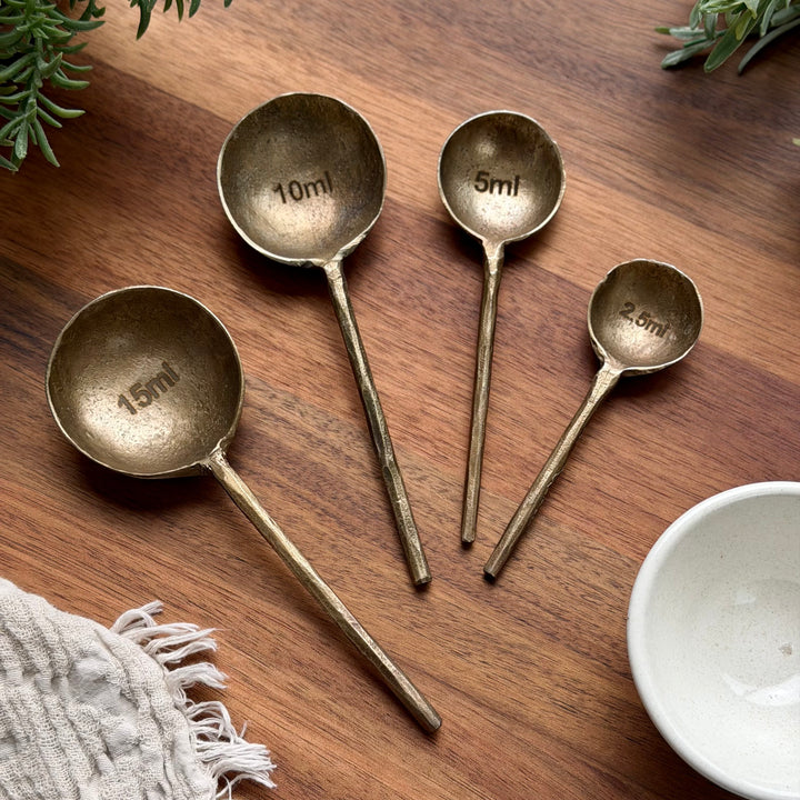 Antique Style Brass Measuring Spoons - Set of 4