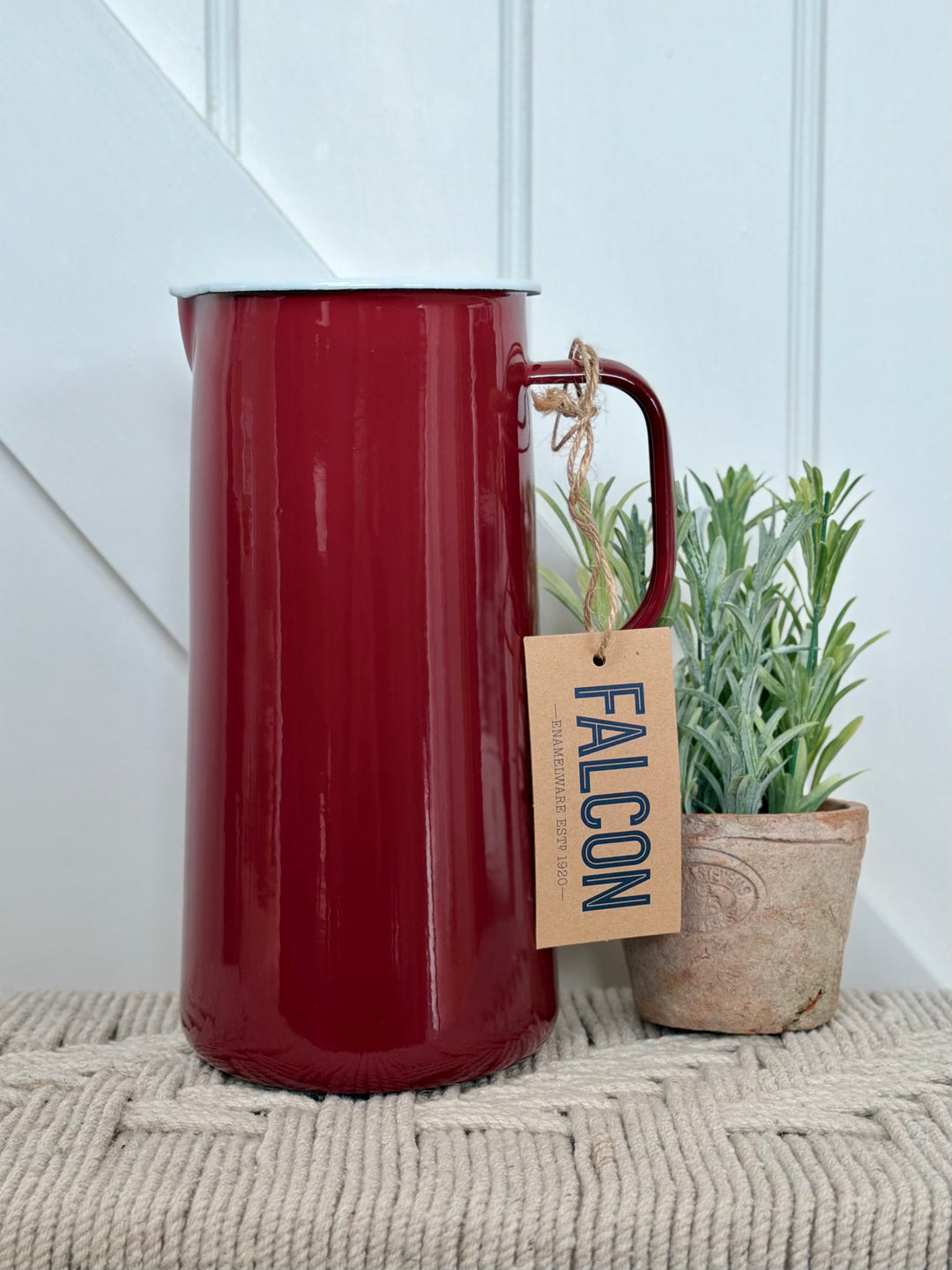 Falcon Enamelware - Water Jug - Burgundy