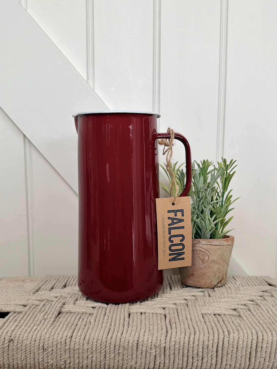 Falcon Enamelware - Water Jug - Burgundy