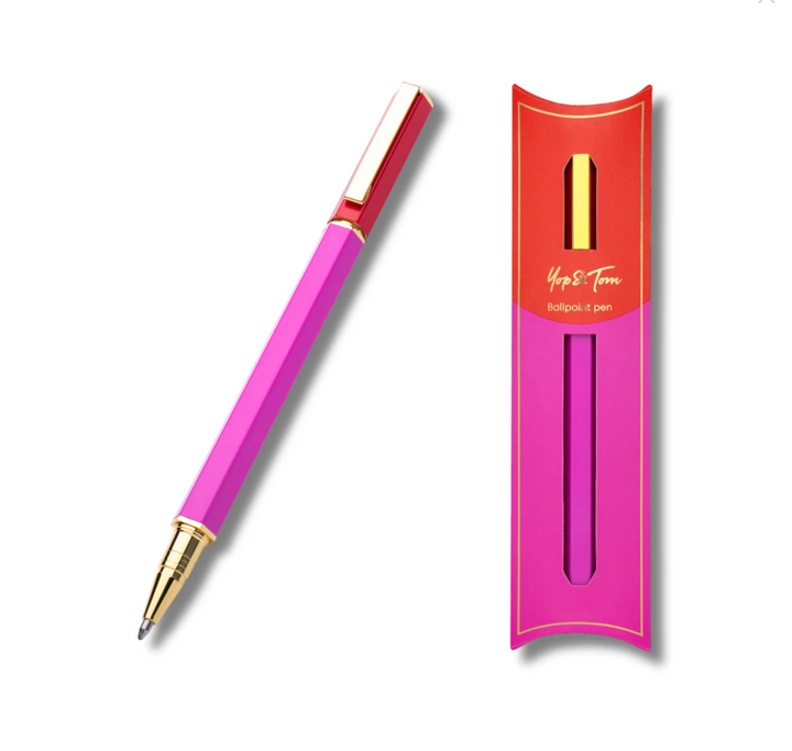 Yop & Tom Red & Pink Contrast Ballpoint Pen