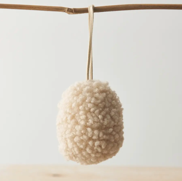 Gainsborough Giftware - Neutral Sherpa Hanging Egg - 3 Pack