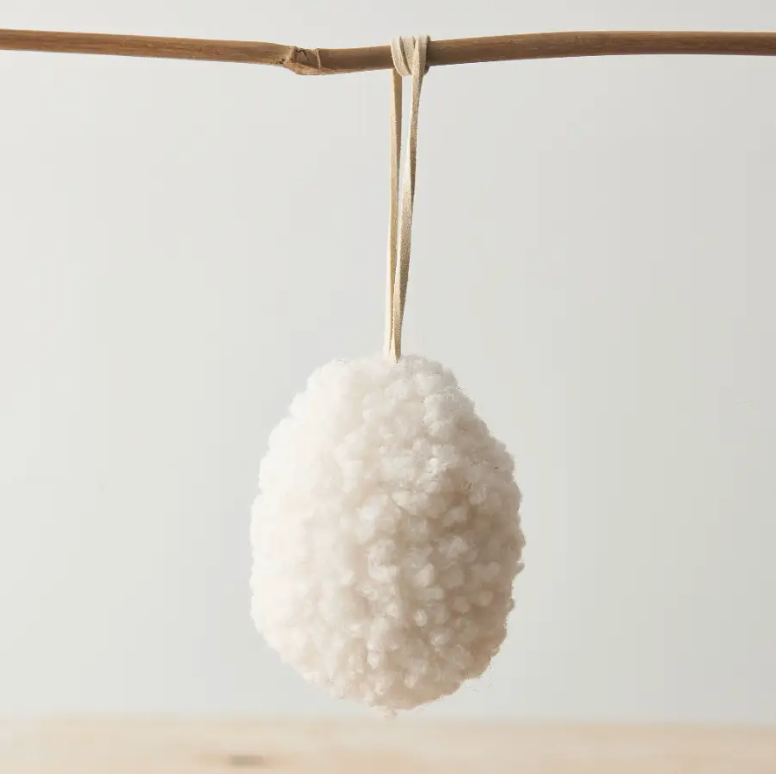 Gainsborough Giftware - Neutral Sherpa Hanging Egg - 3 Pack