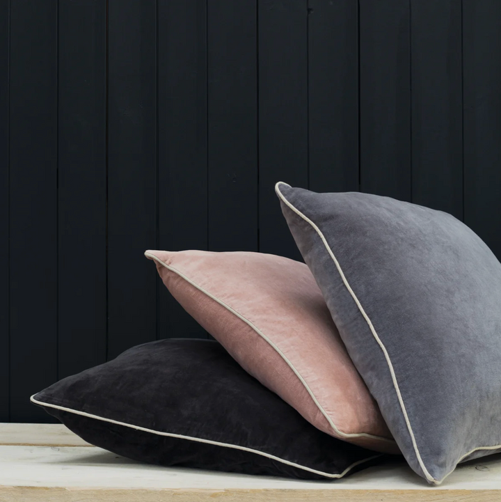 Also Home - Unari Velvet Cushion - Pewter Grey