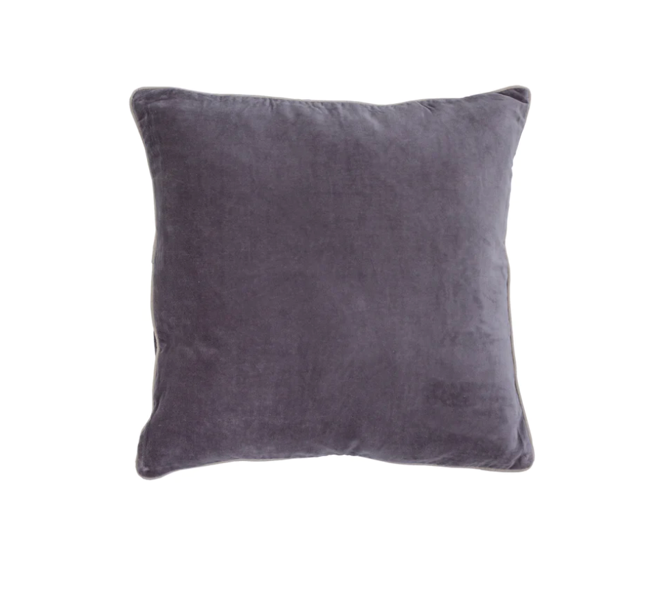 Also Home - Unari Velvet Cushion - Pewter Grey