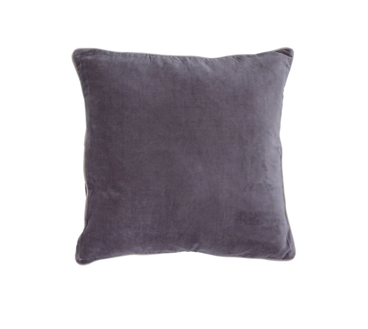 Also Home - Unari Velvet Cushion - Pewter Grey