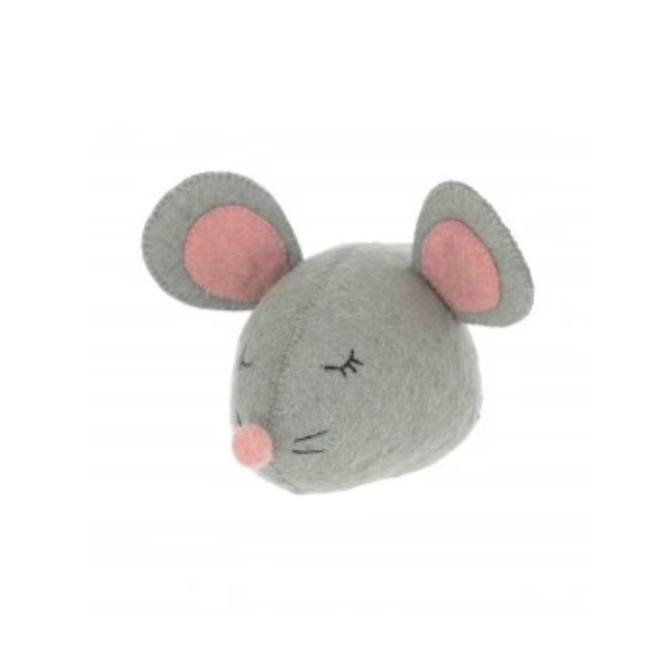 Fiona Walker England - Sleepy Mouse Head Wall Hanging