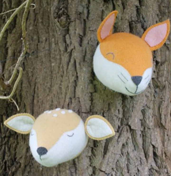 Fiona Walker England - Sleepy Fox Head Wall Hanging