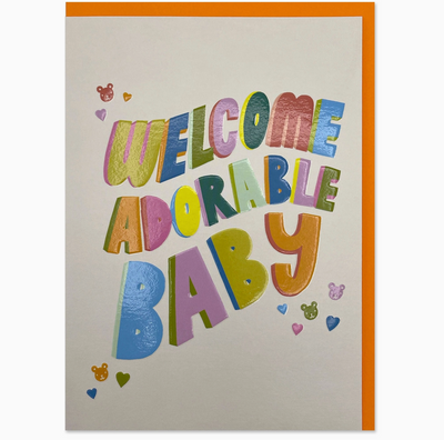Raspberry Blossom - Welcome Adorable Baby Card