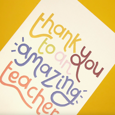 Raspberry Blossom - Thank You Teacher Card