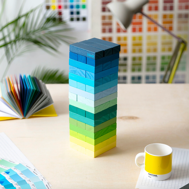 Block Design - Colour Gradient Tower - Blues/Greens