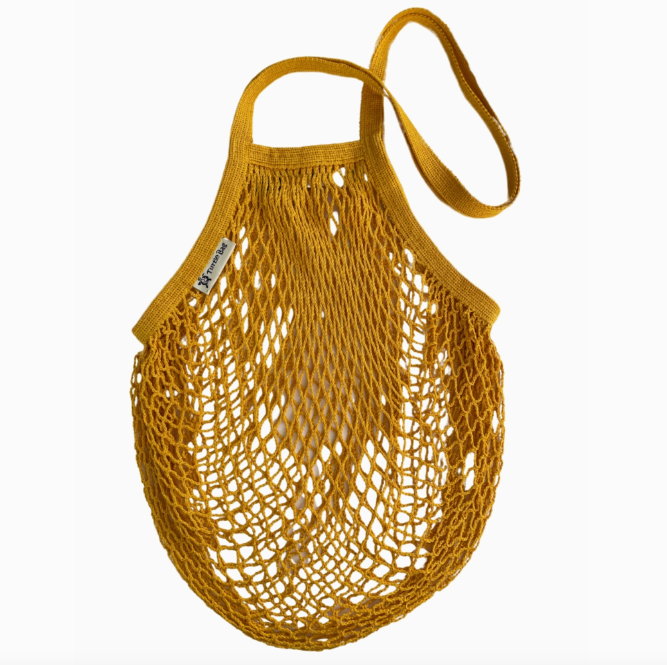 Organic Long Handled String Shopping Bag - Mustard