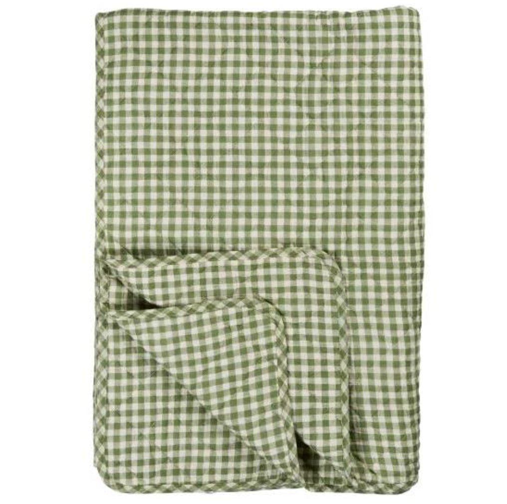 Checked Throw - Green & Natural