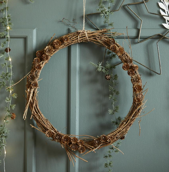 Natural Wreath With Larch Cones