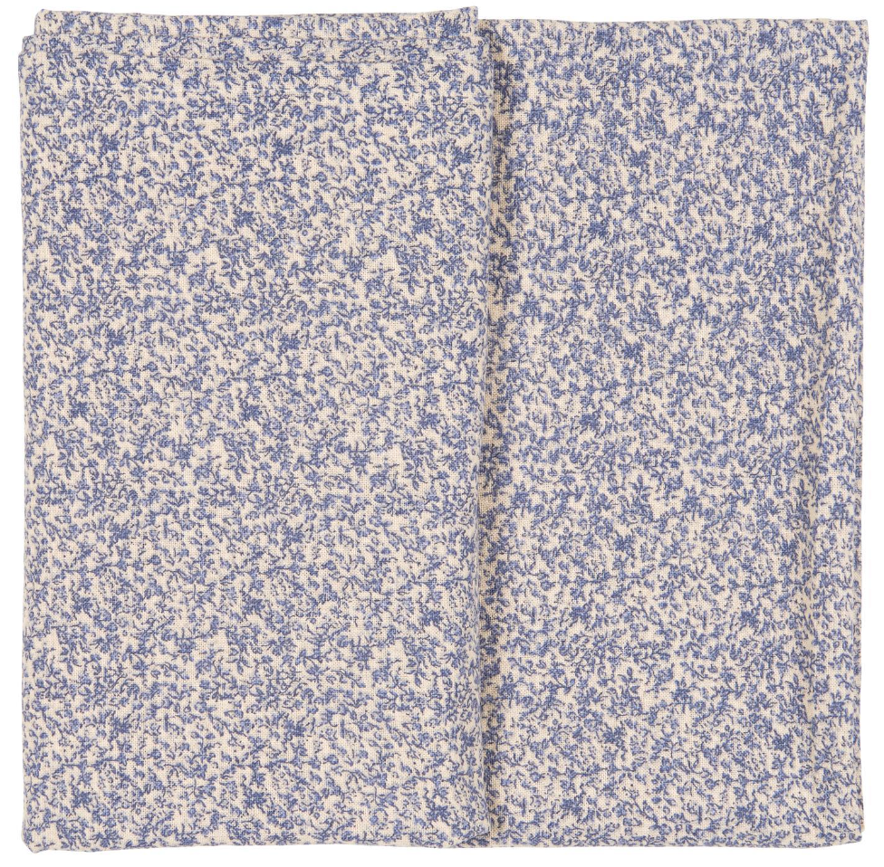 Cotton Tablecloth - Blue Vintage Flower Vines