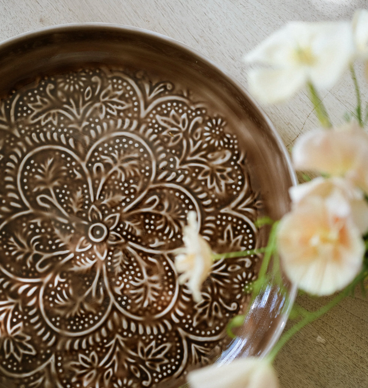 Round Enamel Platter - Chocolate