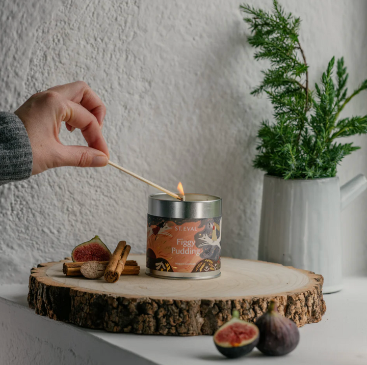 St. Eval Tin Candle - Christmas Figgy Pudding