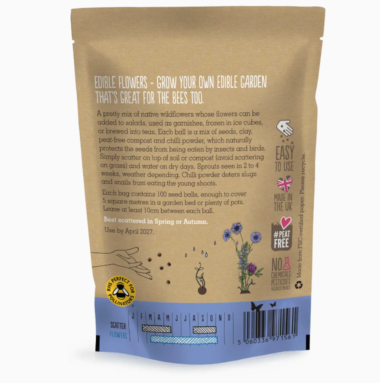 Seedball - Wildflower Grab Bags - Edible Flowers