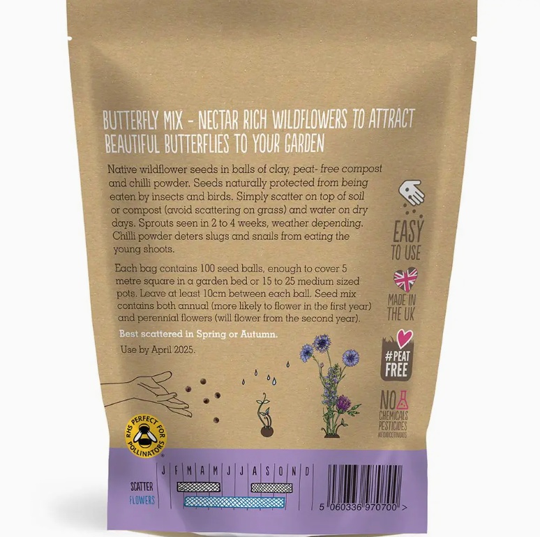 Seedball - Wildflower Grab Bags - Butterfly Mix