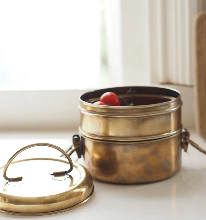 Brass Tiffin Storage Tin