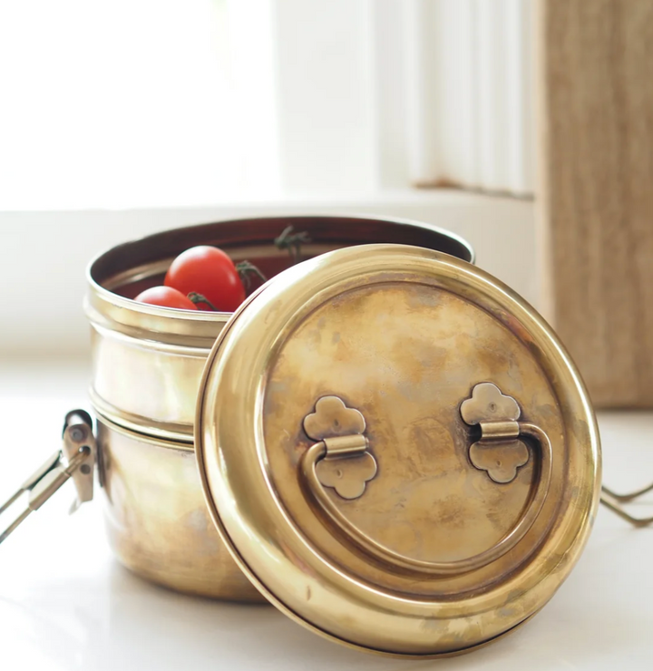 Brass Tiffin Storage Tin