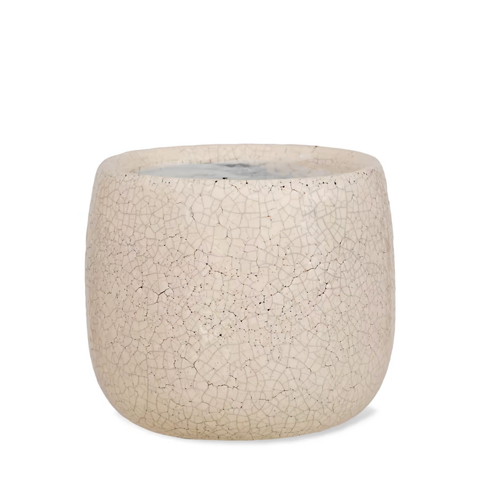 Ravello Crackle Glaze Pot - White (15.5cm)